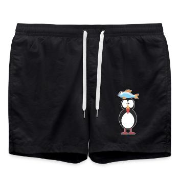 Puffin Papageitaucher Papageientaucher - Badeshorts - Schwarz - Vorne - AI Model Male 185 light (185cm)