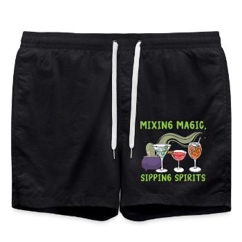 Magische Schluckspirituosen mixen Barkeeper Hallow - Badeshorts - Schwarz - Vorne - AI Model Male 185 light (185cm)
