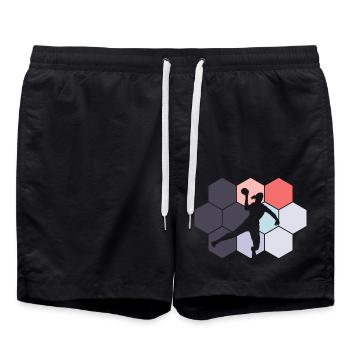 Handball Mädchen Handballerin Handballspielerin - Badeshorts - Schwarz - Vorne - AI Model Male 185 light (185cm)