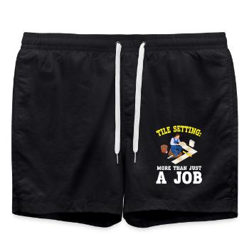 Fliesenleger Fliesensetzer Beruf Fugenleger Fliese - Badeshorts - Schwarz - Vorne - AI Model Male 185 light (185cm)
