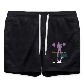 I like girls who CLEAN - Badeshorts - Schwarz - Vorne - AI Model Male 185 light (185cm)
