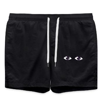 Augen - Badeshorts - Schwarz - Vorne - AI Model Male 185 light (185cm)