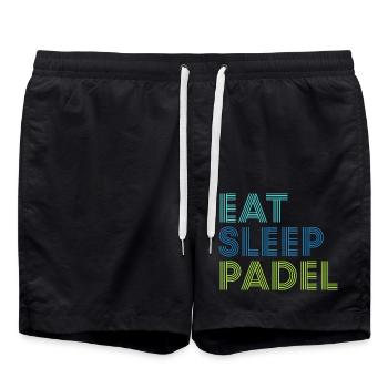 Padel Design für Padelspieler Padeltennis Padel - Badeshorts - Schwarz - Vorne - AI Model Male 185 light (185cm)