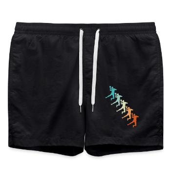 Handballerin Handballspielerin Frauen Handball - Badeshorts - Schwarz - Vorne - AI Model Male 185 light (185cm)