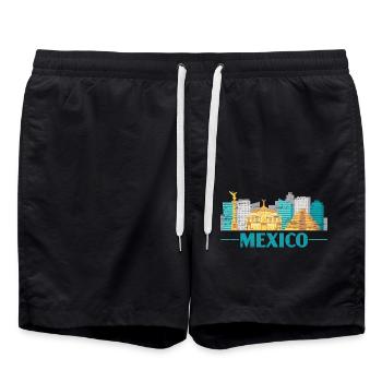 Mexico City Stadt - Badeshorts - Schwarz - Vorne - AI Model Male 185 light (185cm)