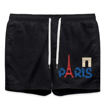 PARIS - Badeshorts - Schwarz - Vorne - AI Model Male 185 light (185cm)