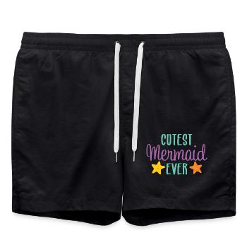 Cutest mermaid ever - Badeshorts - Schwarz - Vorne - AI Model Male 185 light (185cm)