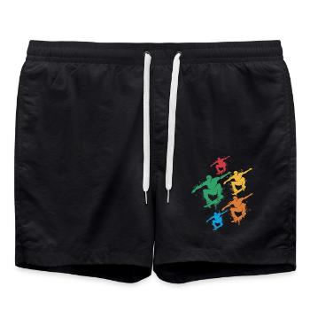 Skater Skateboard Mädchen Jungen Skateboarder - Badeshorts - Schwarz - Vorne - AI Model Male 185 light (185cm)