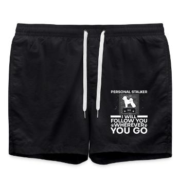 Bichon Frise Hundeliebhaber Hundezüchter Welpe Pfo - Badeshorts - Schwarz - Vorne - AI Model Male 185 light (185cm)