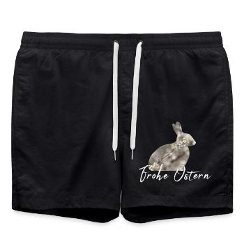 Frohe Ostern Hase - Badeshorts - Schwarz - Vorne - AI Model Male 185 light (185cm)