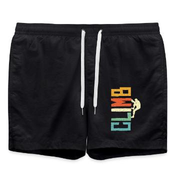 Bouldern Boulder Kletterer Klettern Bergsteiger - Badeshorts - Schwarz - Vorne - AI Model Male 185 light (185cm)