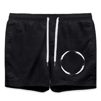 kreis bürste variante neu Vektor Design - Badeshorts - Schwarz - Vorne - AI Model Male 185 light (185cm)