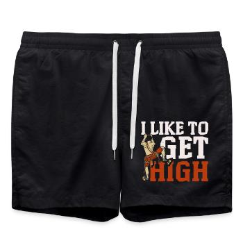 Ich möchte hoch hinaus Kletterer Boulderer Boulder - Badeshorts - Schwarz - Vorne - AI Model Male 185 light (185cm)