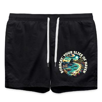 Boracay Philippinen Sommerurlaub Boaracay Beach - Badeshorts - Schwarz - Vorne - AI Model Male 185 light (185cm)