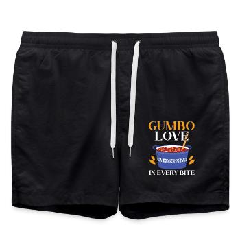 Gumbo-Liebhaber Foodie Louisiana Essen Cajun-Küche - Badeshorts - Schwarz - Vorne - AI Model Male 185 light (185cm)