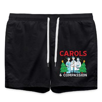 Carols & Compassion Krankenschwester Weihnachten - Badeshorts - Schwarz - Vorne - AI Model Male 185 light (185cm)