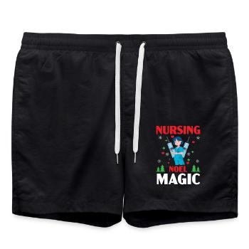 Krankenpflege Noel Magic Medizinische Krankenschwe - Badeshorts - Schwarz - Vorne - AI Model Male 185 light (185cm)