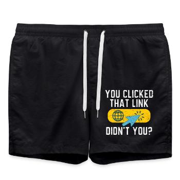 You Clicked That Link Didn't You? Tech Support - Badeshorts - Schwarz - Vorne - AI Model Male 185 light (185cm)