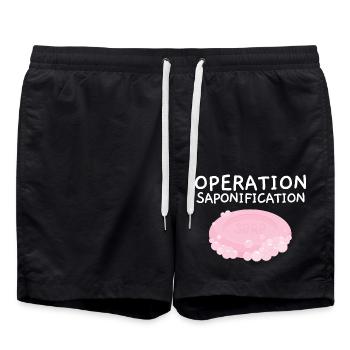 Operation Verseifung Einseifen Seifenherstellung - Badeshorts - Schwarz - Vorne - AI Model Male 185 light (185cm)