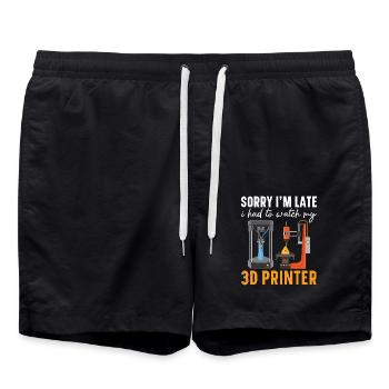 Tut mir leid, dass ich zu spät komme, ich musste a - Badeshorts - Schwarz - Vorne - AI Model Male 185 light (185cm)