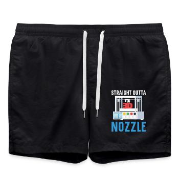 Direkt aus der Düse Machinist 3D-Drucken - Badeshorts - Schwarz - Vorne - AI Model Male 185 light (185cm)