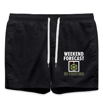 Wochenendvorhersage 100% Chance auf 3D-Druck - Badeshorts - Schwarz - Vorne - AI Model Male 185 light (185cm)