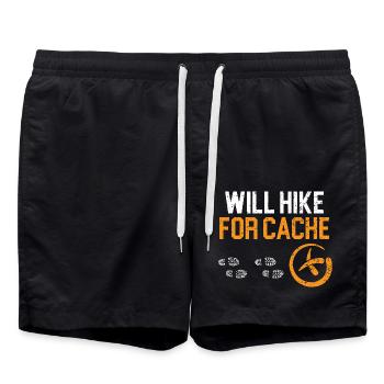 Wandert für Cache Kartenlesen Geocaching - Badeshorts - Schwarz - Vorne - AI Model Male 185 light (185cm)