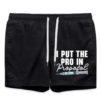 Ich bin der Profi in Sachen Propofol Krankenschwes - Badeshorts - Schwarz - Vorne - AI Model Male 185 light (185cm)