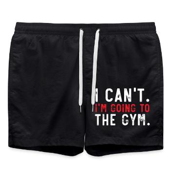 Ich kann nicht, ich gehe ins Fitnessstudio Gewicht - Badeshorts - Schwarz - Vorne - AI Model Male 185 light (185cm)