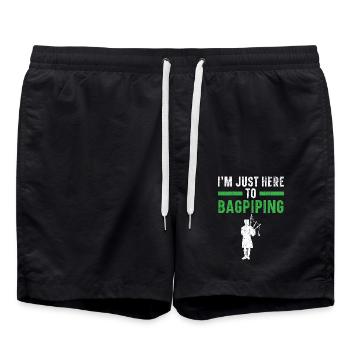 Ich bin nur hier um Dudelsack zu spielen Instrumen - Badeshorts - Schwarz - Vorne - AI Model Male 185 light (185cm)