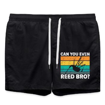 Kannst du überhaupt blasen, Bruder? Instrument Mus - Badeshorts - Schwarz - Vorne - AI Model Male 185 light (185cm)