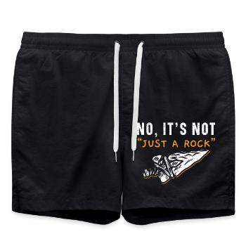 Nein, es ist nicht nur ein Stein Pfeilspitzenjagd - Badeshorts - Schwarz - Vorne - AI Model Male 185 light (185cm)