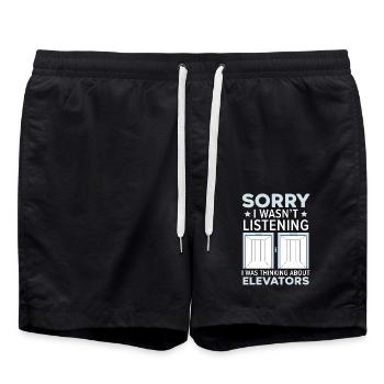 Ich habe nicht zugehört, ich habe an Aufzüge gedac - Badeshorts - Schwarz - Vorne - AI Model Male 185 light (185cm)