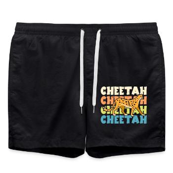 Gepardenflüsterer Wildtier Tierpfleger - Badeshorts - Schwarz - Vorne - AI Model Male 185 light (185cm)