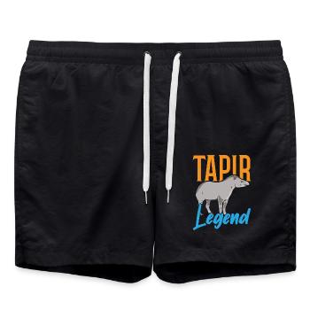 Tapir-Legende Wildtier Tierpfleger Tapirrific - Badeshorts - Schwarz - Vorne - AI Model Male 185 light (185cm)