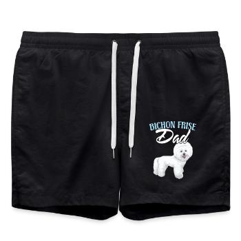 Bichon Frise Papa Hundeliebhaber Hundezüchter Welp - Badeshorts - Schwarz - Vorne - AI Model Male 185 light (185cm)