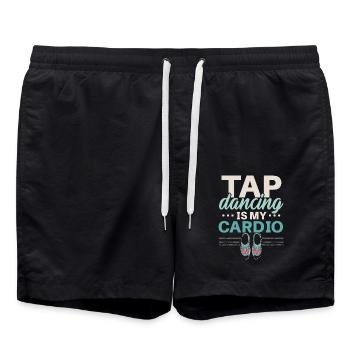 Stepptanz ist mein Ausdauertraining Stepptanz-Lehr - Badeshorts - Schwarz - Vorne - AI Model Male 185 light (185cm)