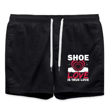 Schuhliebe Wahre Liebe Schuhsammlung Sneakerhead - Badeshorts - Schwarz - Vorne - AI Model Male 185 light (185cm)