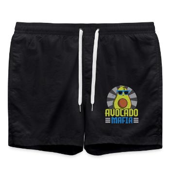 Avocado-Mafia Avocado-Liebhaber Guac Guacamole Ket - Badeshorts - Schwarz - Vorne - AI Model Male 185 light (185cm)