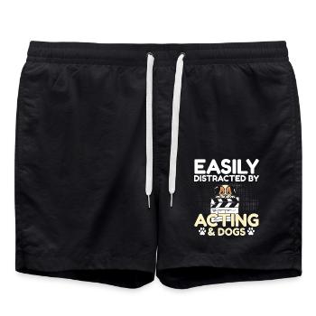 Easily Distracted By Acting And Dogs - Badeshorts - Schwarz - Vorne - AI Model Male 185 light (185cm)