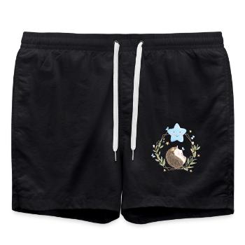 Süßer Baby Igel - Badeshorts - Schwarz - Vorne - AI Model Male 185 light (185cm)