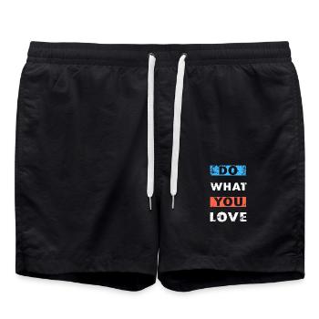 Do What You Love Motivation Spruch Motivierend - Badeshorts - Schwarz - Vorne - AI Model Male 185 light (185cm)