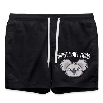 Koala Schichtarbeiter Koalabär Nachtschicht - Badeshorts - Schwarz - Vorne - AI Model Male 185 light (185cm)