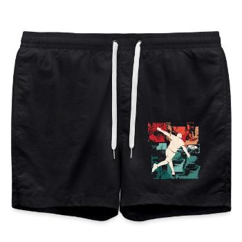 Discgolfer Vintage Discgolf Disc Golf - Badeshorts - Schwarz - Vorne - AI Model Male 185 light (185cm)