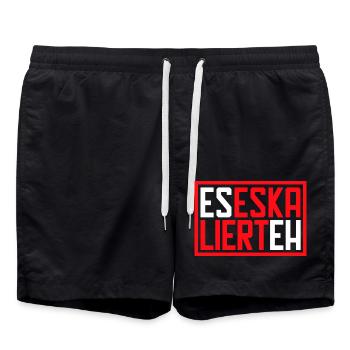 Es eskaliert eh - Badeshorts - Schwarz - Vorne - AI Model Male 185 light (185cm)