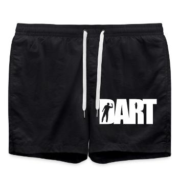 Dart Klassiker - Silhouette - Dartfan Dartspieler - Badeshorts - Schwarz - Vorne - AI Model Male 185 light (185cm)