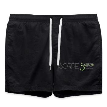 Sorpesee Sauerland Motiv silber/hellgrün - Badeshorts - Schwarz - Vorne - AI Model Male 185 light (185cm)