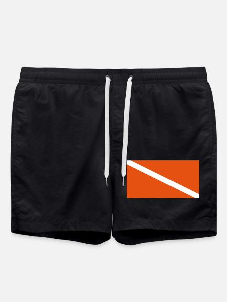 Taucherflagge AI - Badeshorts - Schwarz