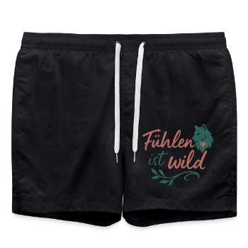 Fühlen ist wild shirts - weibliche relitaeten - Badeshorts - Schwarz - Vorne - AI Model Male 185 light (185cm)