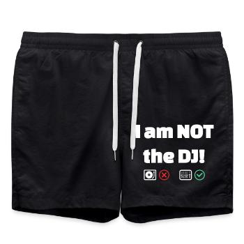 Ich bin Tontechniker:in, nicht DJ! - Badeshorts - Schwarz - Vorne - AI Model Male 185 light (185cm)
